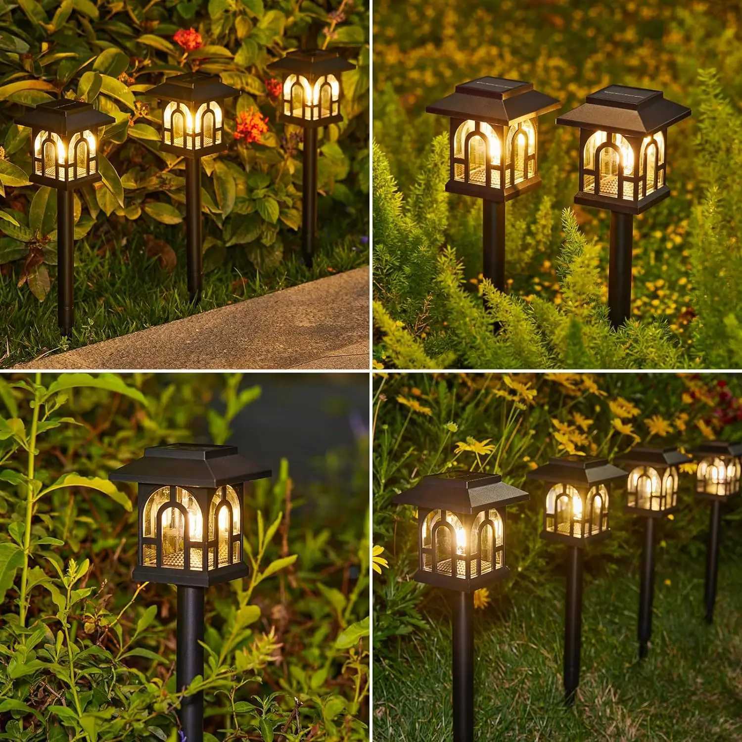 6/10 Pack Solar Pathway Lights Outdoor Solar Landscape Path Yard Lights Auto On/Off for Outside Yard Lawn Patio Walkway Z250610