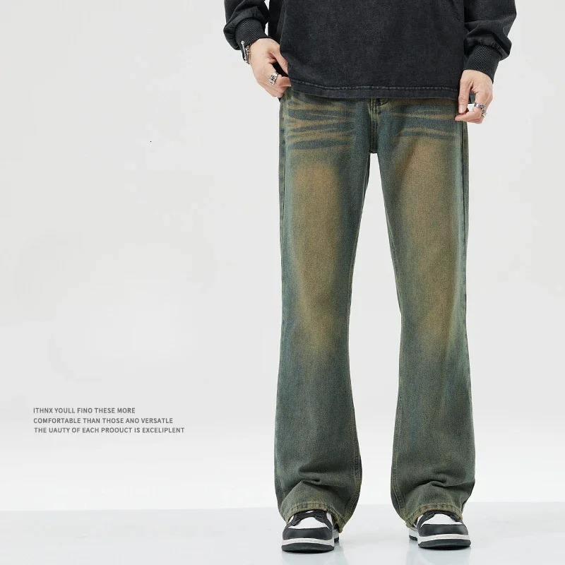 Mens Jeans Man Denim Shorts Jean Streetwear Trousers Wide Y2k Pants Baggy Clothing Flared Male Cargo Pant Ripped 250610