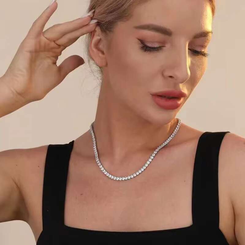 OACOCA Hip Hop Moissanite Necklace Fine Jewelry 925 Sterling Silver VVS VS Diamond Necklace Custom Jewelry 14k 18K Tennis Chain