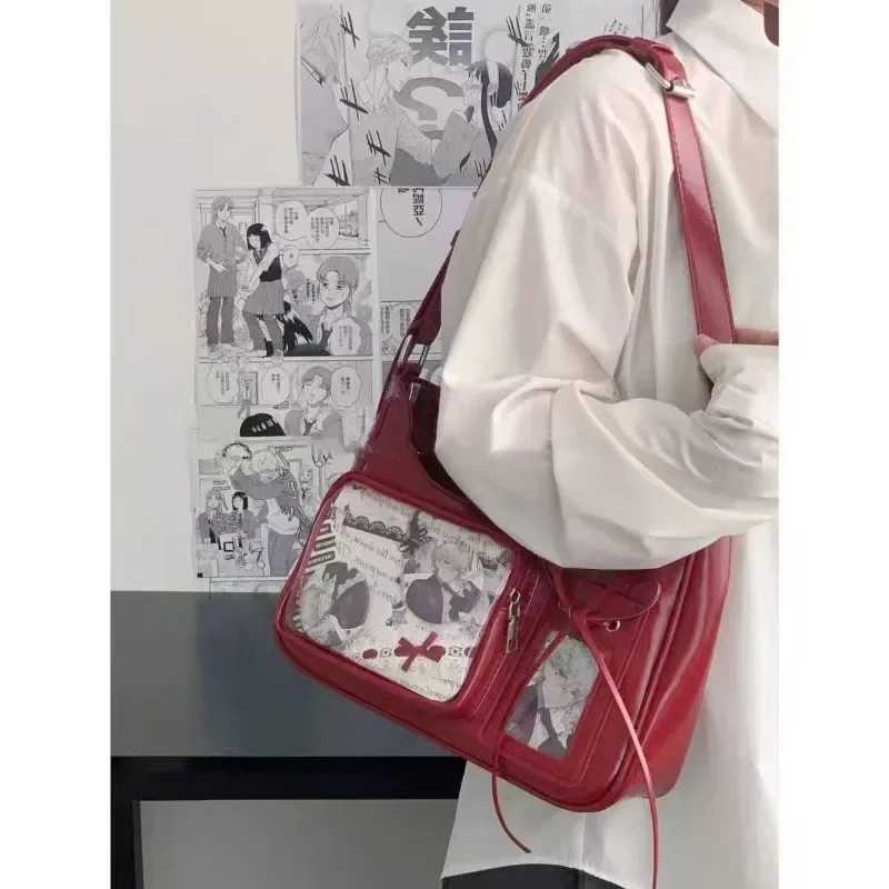 Y2k Japanese Harajuku Shoulder Bag Womens Transparent Ita Bag Girls School Crossbody Bags for Women Female Designer Handbags XJ250610