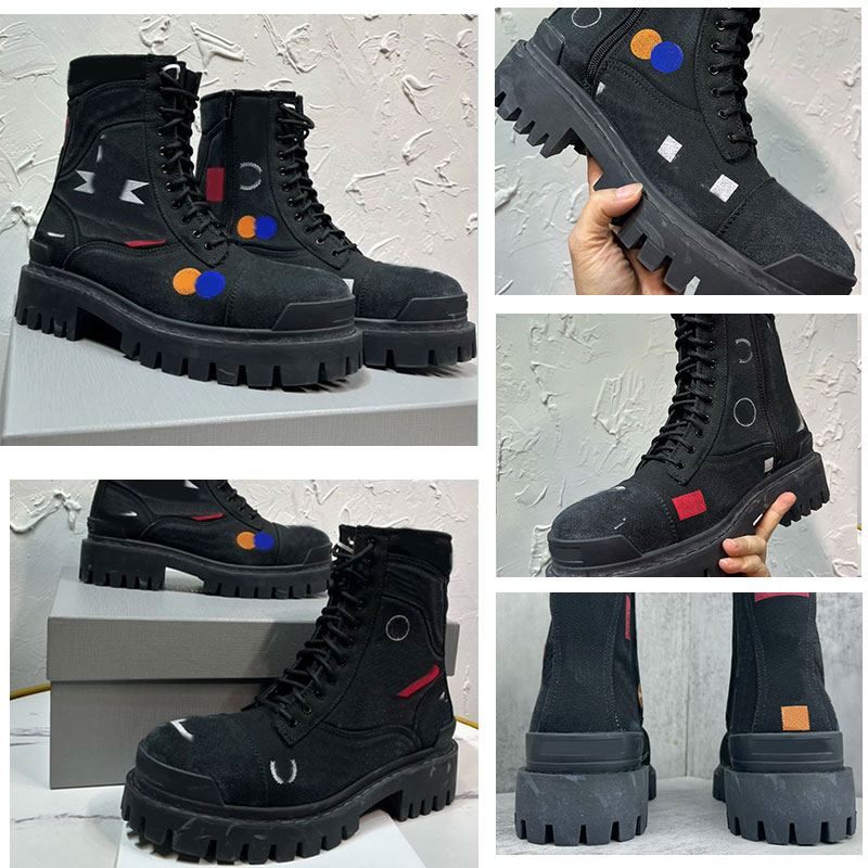 MENS WOMENS COMBAT STRIKE 20MM BOOT IN KAKI designer graffiti boots high quality original canvas fabric comfortable breathable washed worn out effect boots