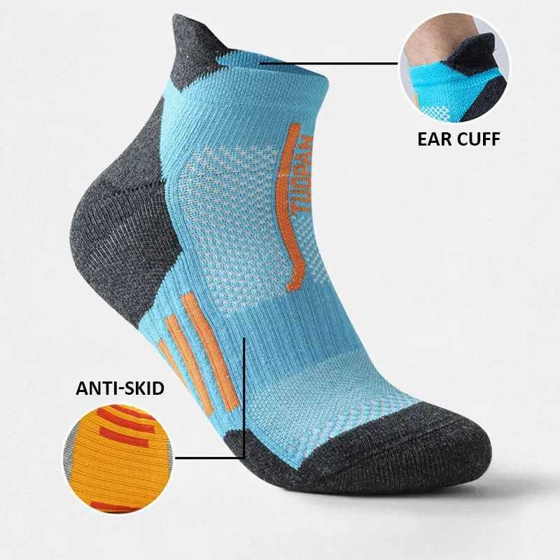 3 Pairs Men Sport Running Socks Outdoor Cycling Socks Breathable Cotton Men Basketball Socks Camping Fitness No Show Gym Socks Z250610