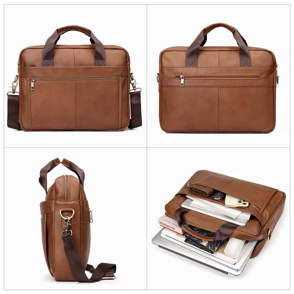 HUMERPAUL Briefcase for Men Genuine Leather Shoulder Messenger Bags Business Computer Bag for Work Travel Male Totes Bag Quality W250610
