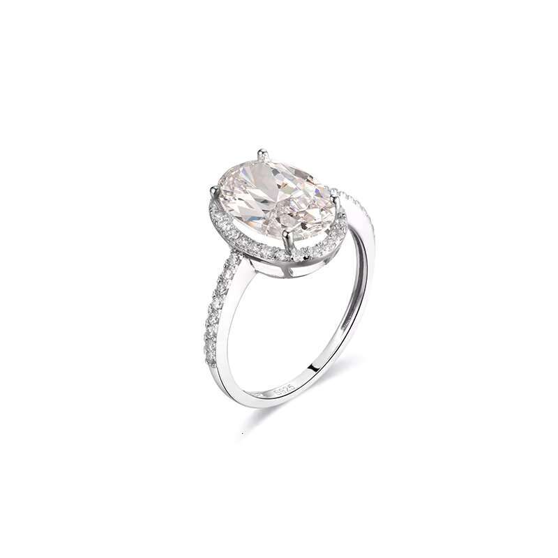 Moissanite 18K White Gold Ring Oval Cut 5CT VVS Lab Moissanite Diamond Engagement Ring Moissanite Ring Jewelry