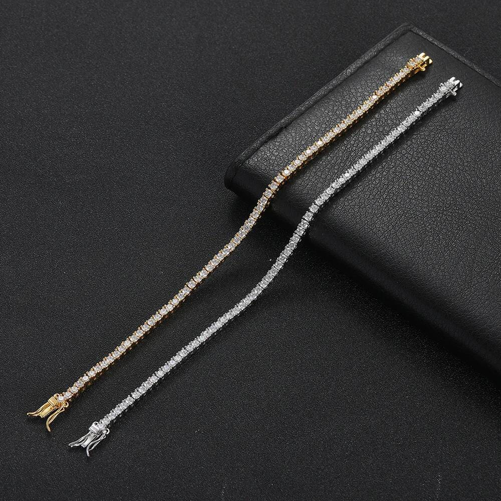 2.5mm CZ Bling Jewelry Brass Men And Women Tennis Bracelet For party Gift BB222