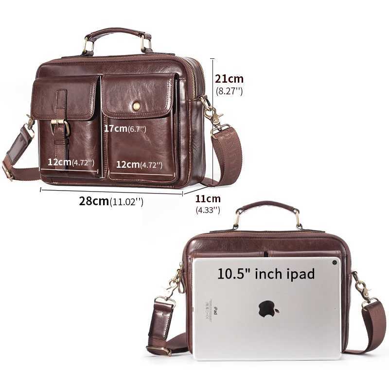 Brand New Cowhide Leather Messenger Bag Men Genuine Leather Handbag Male Travel Pad Shoulder Bag for Men Office Briefcase Totes W250610