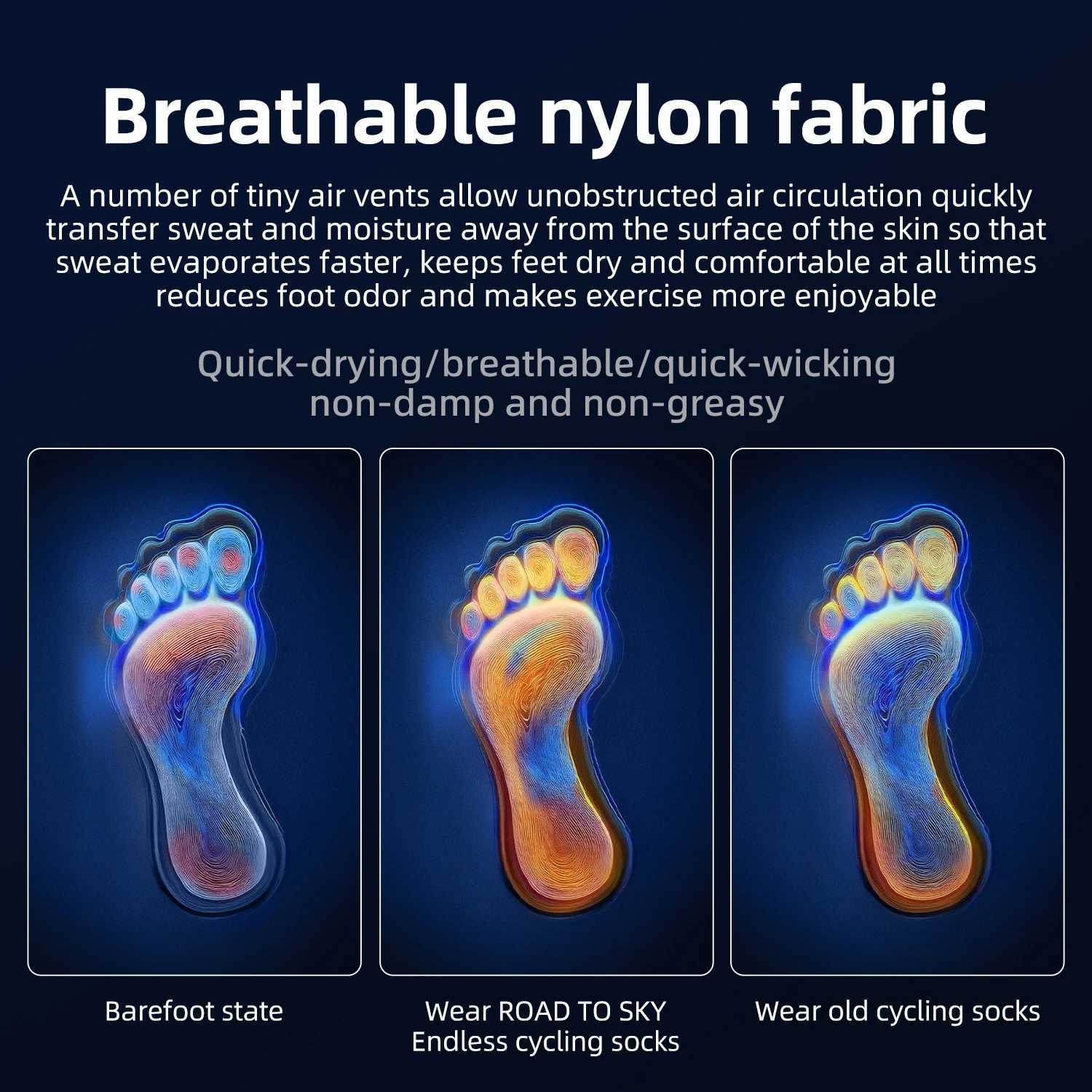 ROCKBROS Quick-Dry Cycling Socks Men Women Breathable Anti-Odor Bike Socks for Long Distance Riding Comfortable Durable Z250610