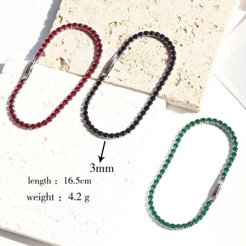Colorful Crystal Tennis Bracelet for Women Waterproof Multicolor 3MM CZ Wedding Birthstone Hand Chain Jewelry Wholesale XJ250707