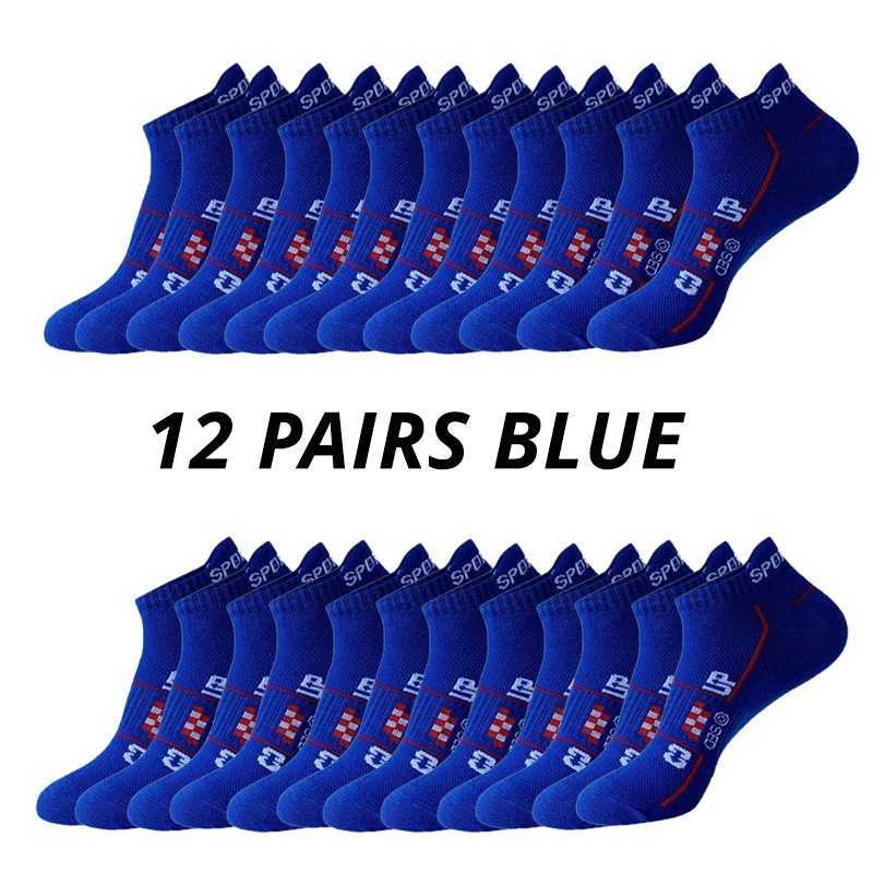 6/12Pairs Men Sports Mesh Running Socks Breathable MoistureWicking Low-Cut with Ear Loops All-Season Couple Socks for Men Women Z250610