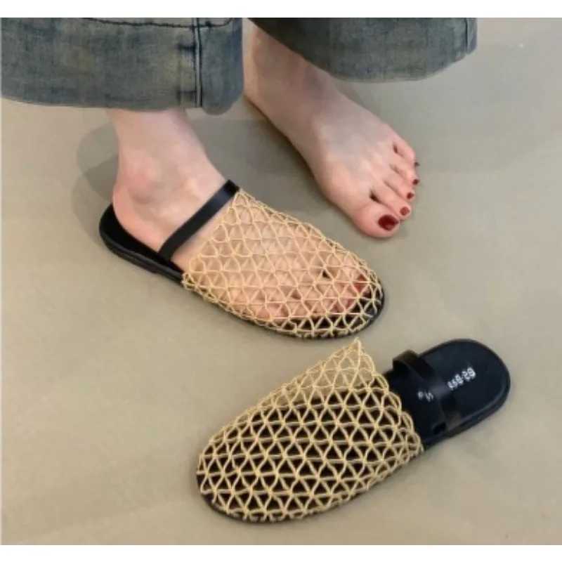New Mes Women Flats Summer Luxury Sandals Designer Rome Leisure Round Toe Slingback Loafers Outdoor Dress Beach Shoes XJ250610