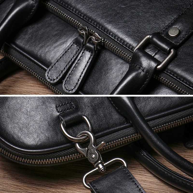 GURO Mens Luxury Genuine Leather Handbag Business Office Travel Briefcase High Quality Original Shoulder Bag For 16 Inch Laptop W250610