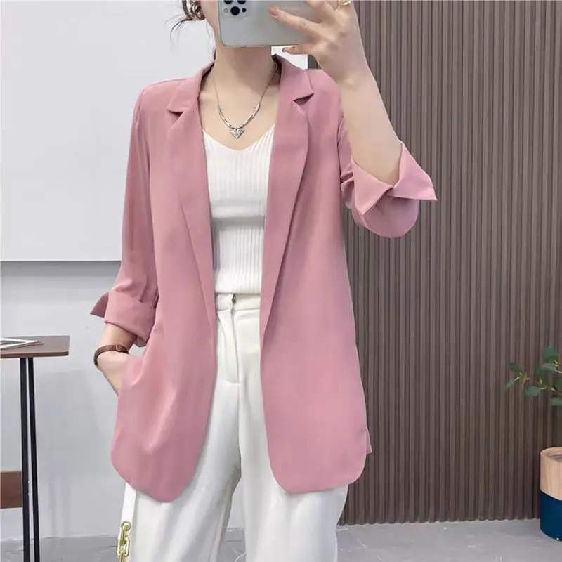 Purple Blazers Jacket for Women Fall Outfits Korean Long Trend Clothing Casual Womens Blazer Suits Tailoring Spring Coats 250610