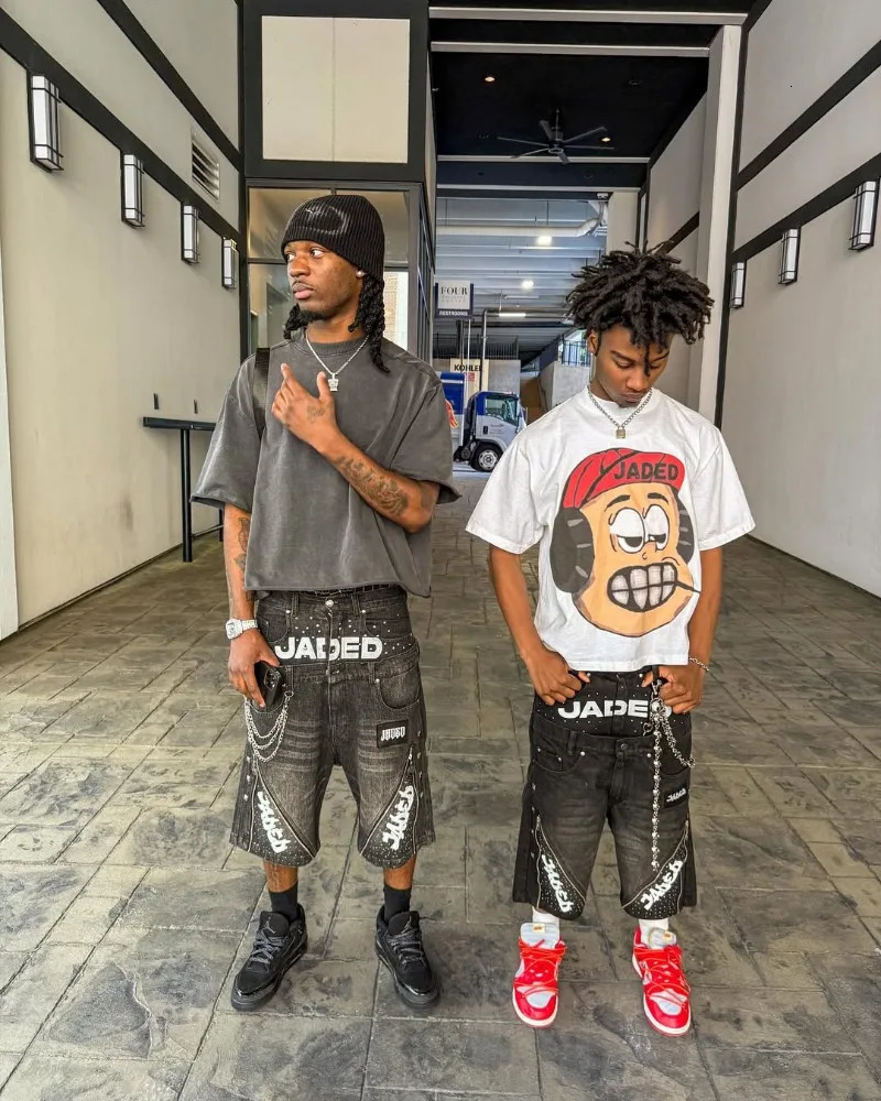 American fashion Gothic big head print oversized T-shirt mens Y2K streetwear loose Harajuku round neck short sleeved clothes 250611