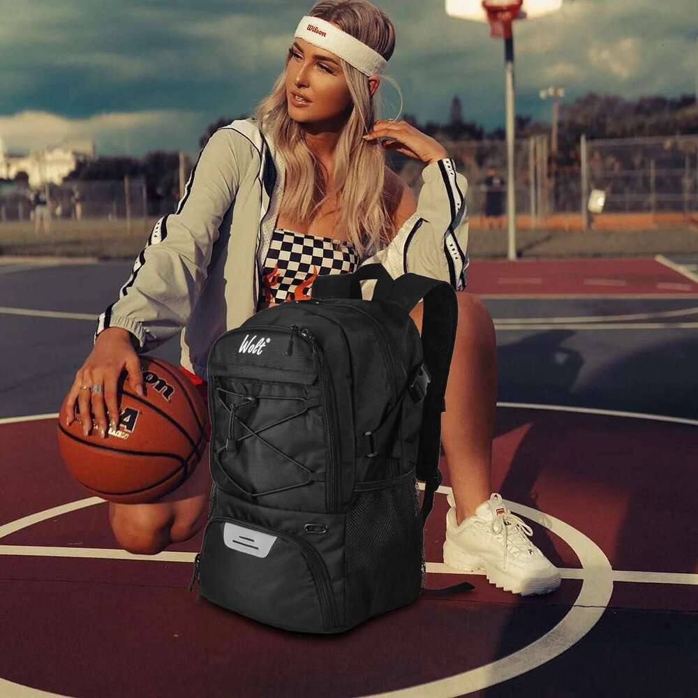 Wolt | Basketball Backpack Large Sports Bag With Separate Ball Holder & Shoes Compartment, Best For Basketball, Soccer, Voll