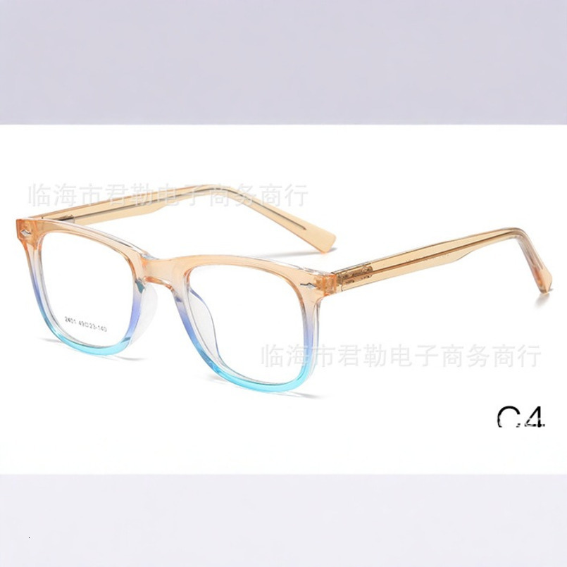 Style Insert Core Imitation Acetate Frame Rivet Non-Prescription Optical Gradient Color Glasses For Women