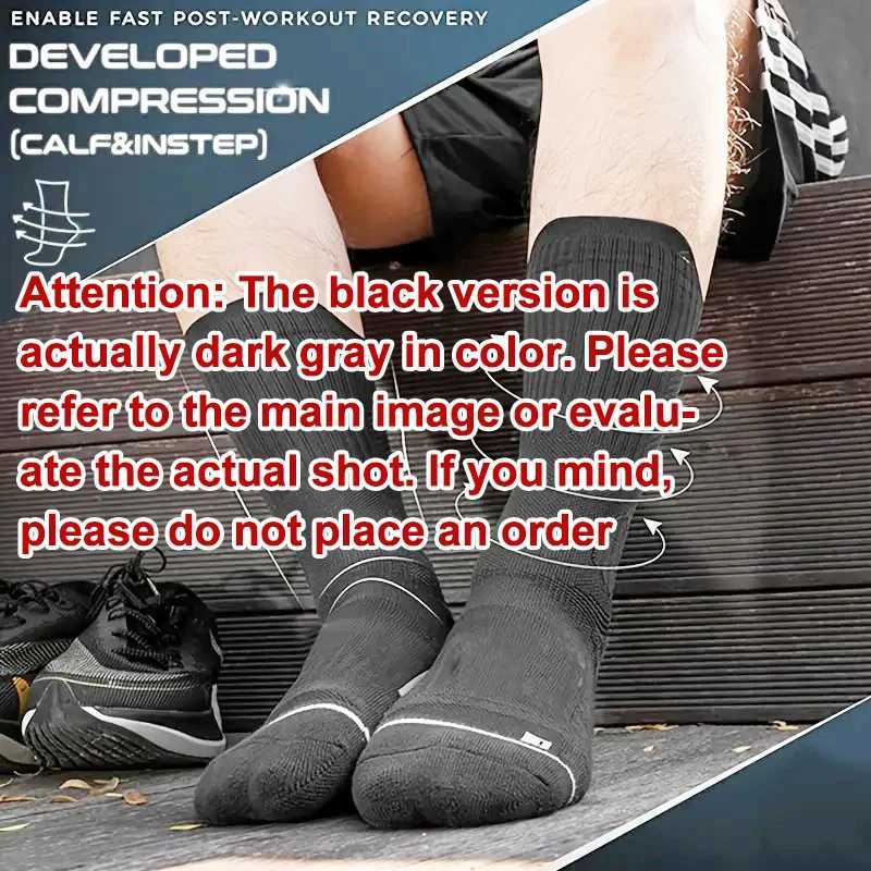 1/4/5 Pairs Men Sports Socks Cushioning 4.0 Technology Odor Proof Sweat Absorbing Breathable Running Basketball Compression Sock Z250610