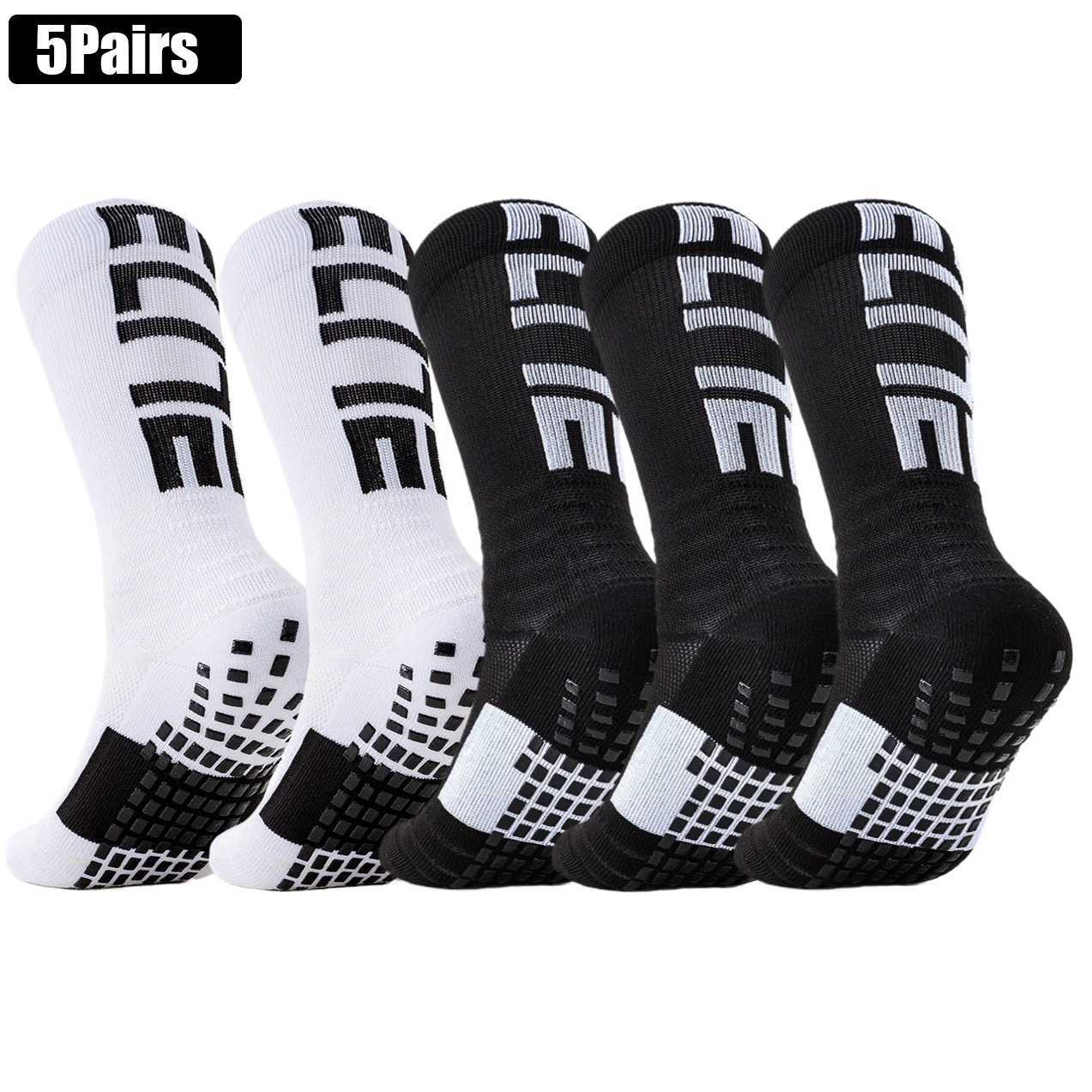 5Pairs elite Non Slip Grip SOCKS Men Women Basketball Baseball Soccer Cycling Running Hiking Tennis Skateboard Z250610