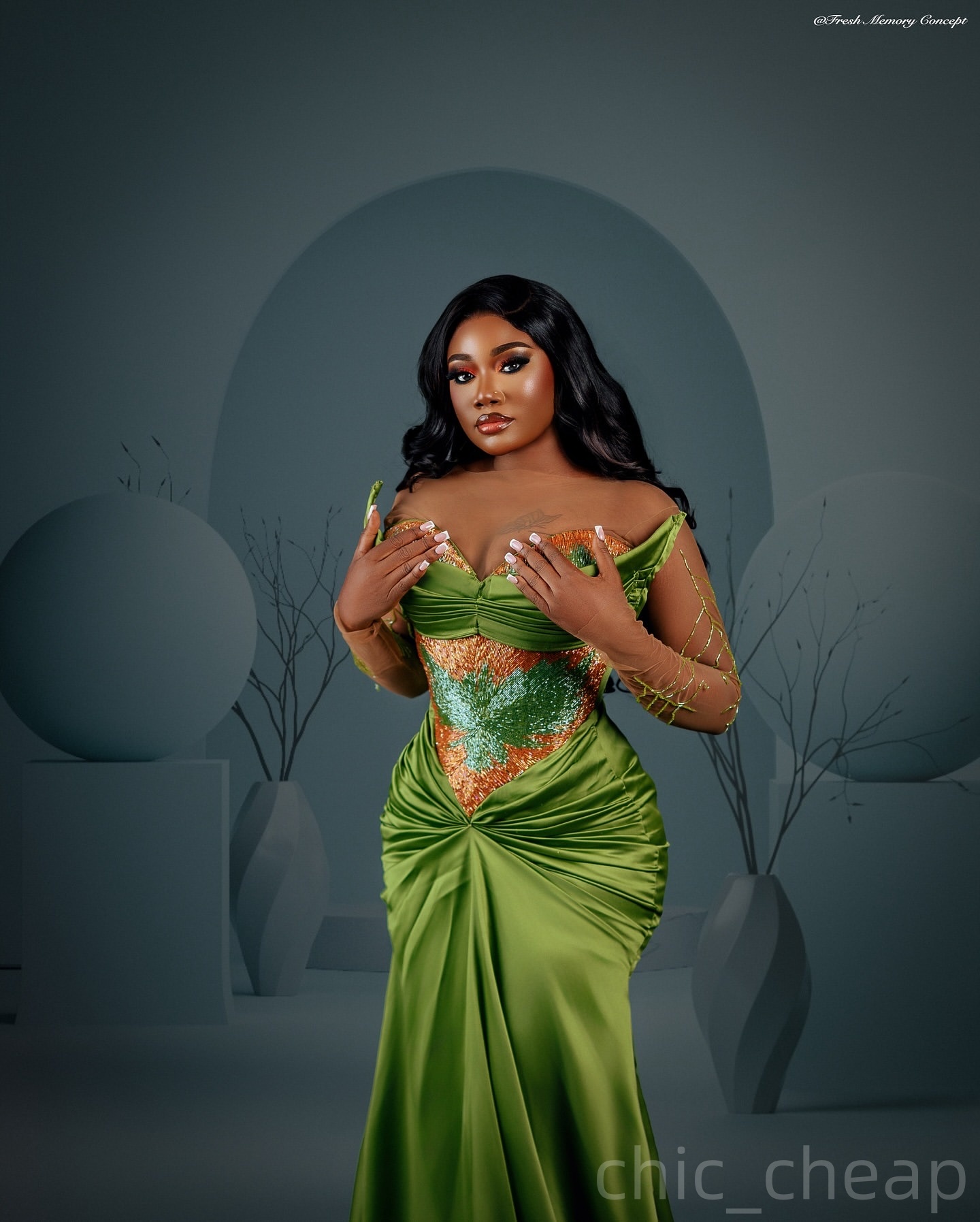 Green Mermaid Prom Dresses 2025 Beaded Satin Sheer Neck Evening Formal Party Second Birthday Engagement Gowns Plus Size Dress For Special Occasions
