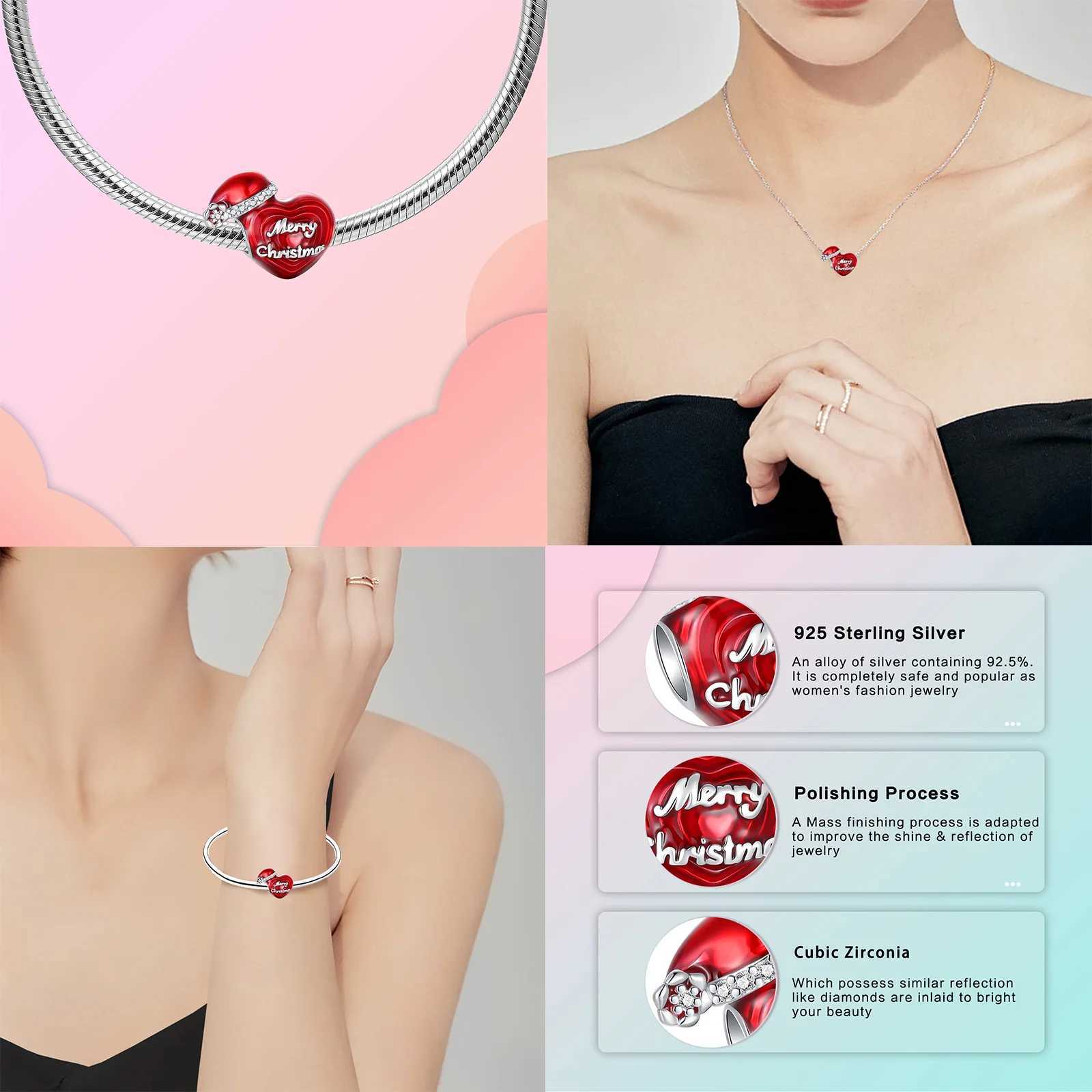 925 sterling silver Elk bell Christmas series charms fit original 4mm Aperture bracelet charm beads necklace Diy female jewelryXJ250611