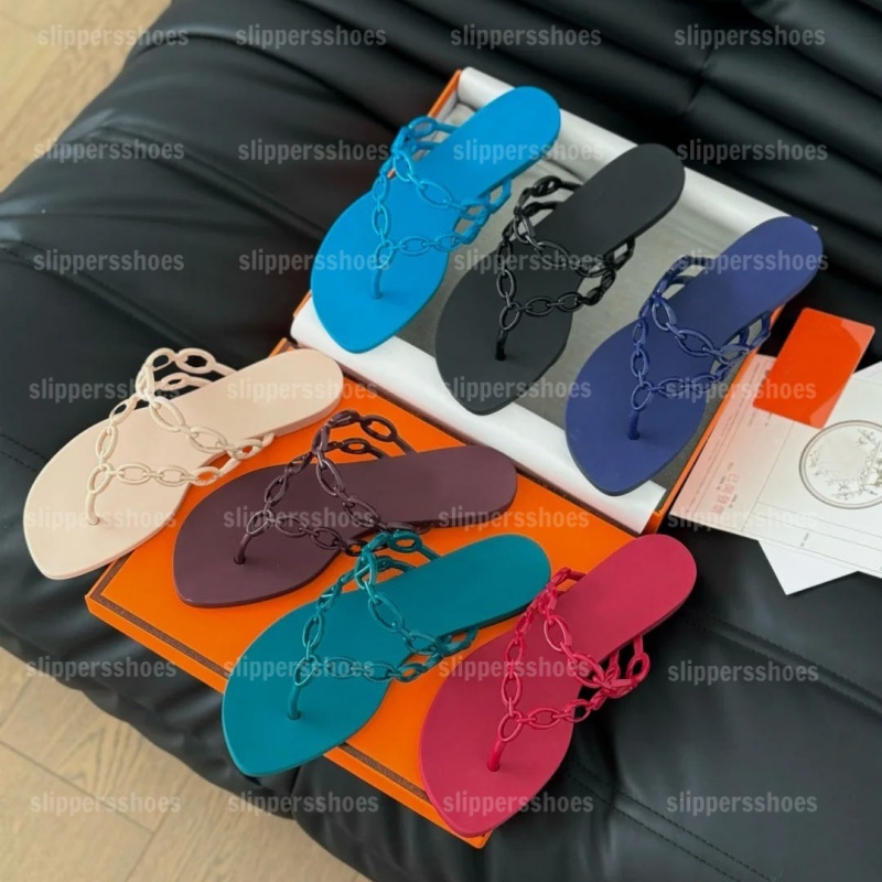Island Sandals slippers women's slippers luxury designer genuine leather women's Paris summer beach shoes