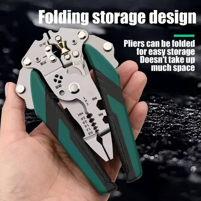 Multi-Function Wire Foldable Cable Cutter Stripper Pliers Electrician Hand Tool for Cutting Crimping Winding