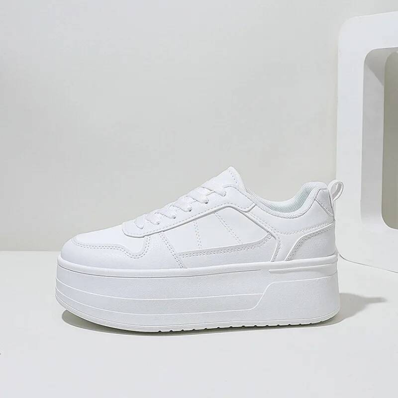 Ddmyoutdoor White Sneaker High Quality Leather Casual Designer Height Increasing Sports Shoes For Women Platform Vulcanized Shoe Outdoor Shoes