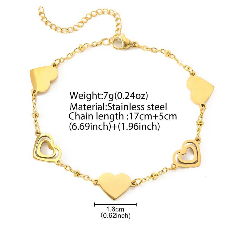 Stainless Steel Bracelets Fresh Double Heart Design Openwork Carving Noble Bracelets For Women Jewelry Luxuries Banquet Gifts XJ250707