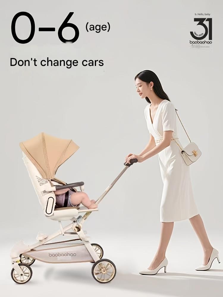 Two-Way V16 Folding Baby Stroller for Newborns - Light Weight, Easy-to-Carry Design Allows Sit-Up and Lie-Down Positioning