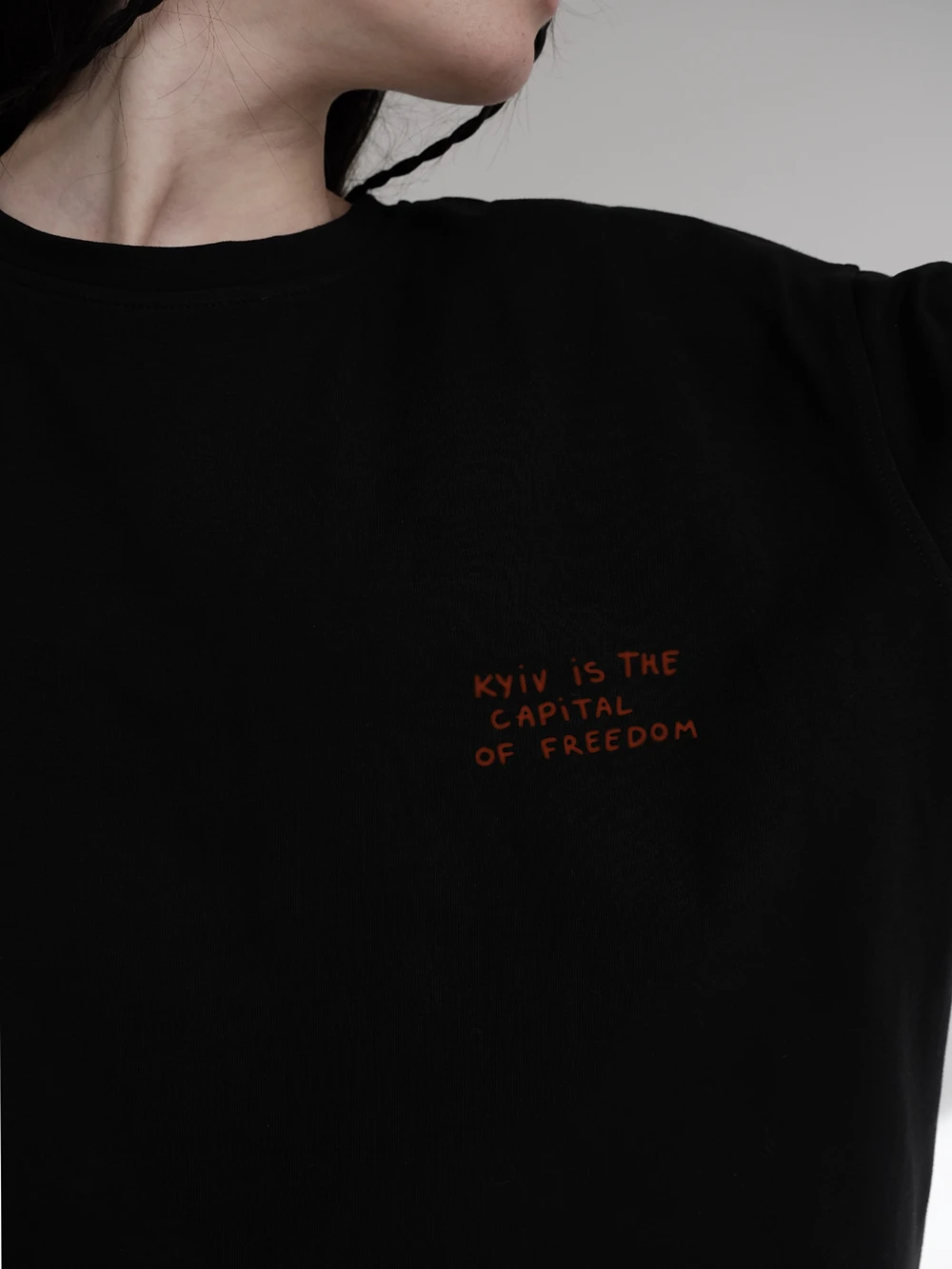 Summer Simple Fashion Printing Designer T-Shirt With Kyiv is The CAPiTAL of Freedom Women's Summer Boutique Cotton Shirt Drop Sleeve Tee
