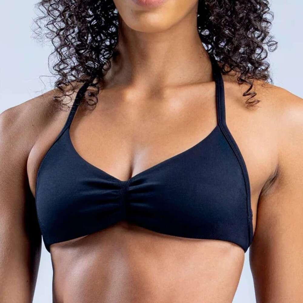 DHEssentials Womens Seamless Sports Bra Strappy Back High Elastic Yoga Workout Crop Top Activewear Fitness Bra