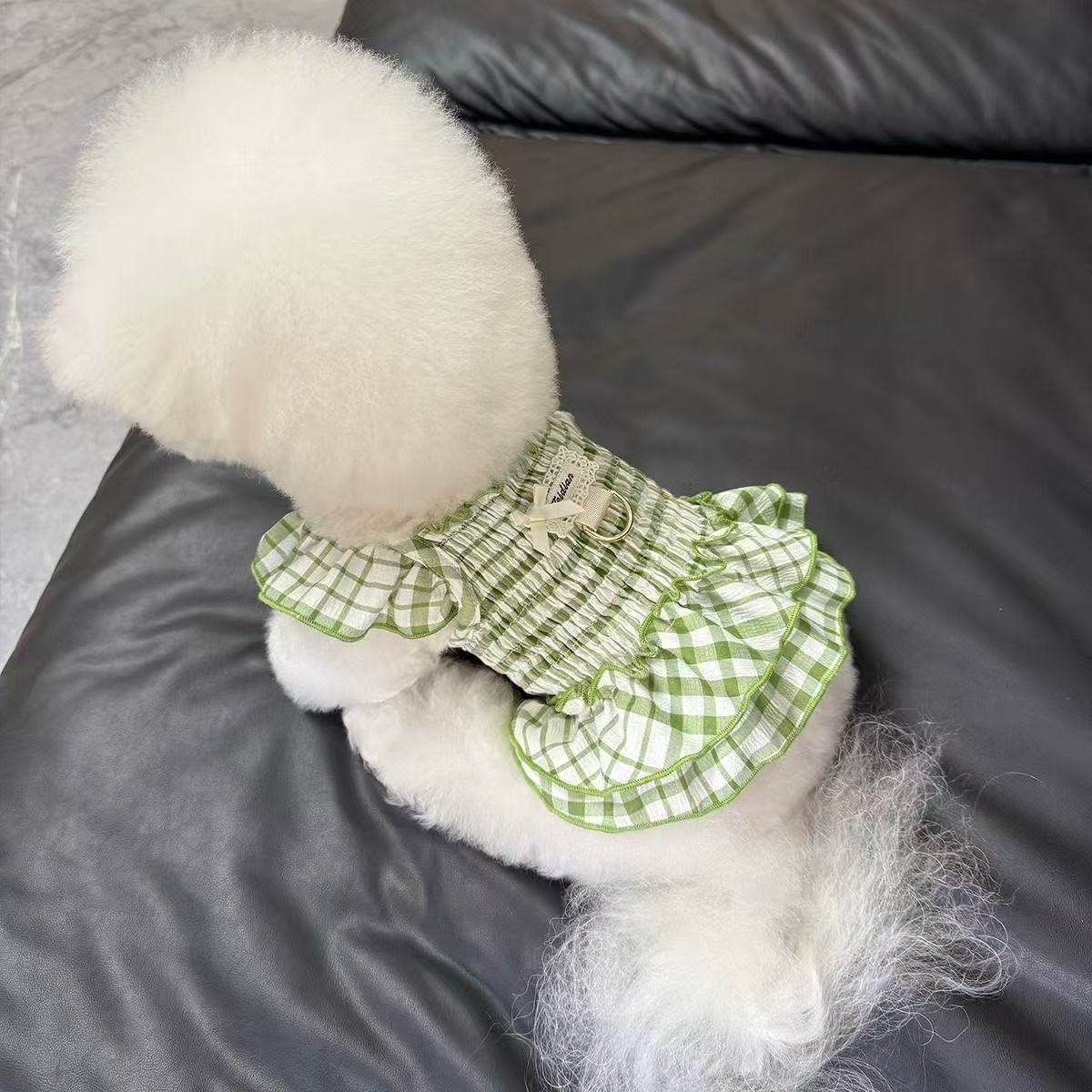 T438Pet refreshing skirt dog cat summer new small puppy Teddy Bichon Yorkshire sling dress