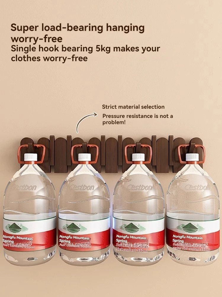 Piano key hanging clothes rack solid wood wall hanging entrance coat rack wall mounted no drilling high-end feeling entran 250604