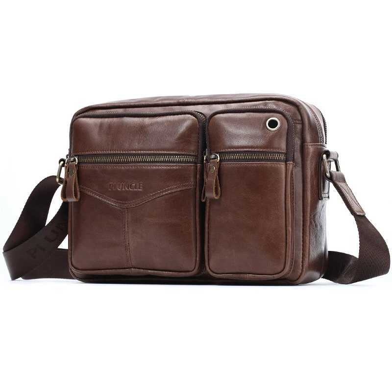 New 2024 Men Genuine Leather Shoulder Bag Casual Leather Mens Pad Messenger Bag Male Business Crossbody Bag Hot Handbag for Men W250610