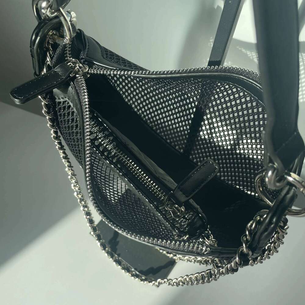 Celebrity style hollow fishing net 2025 new design summer fashion chain one-shoulder crossbody bag women's handbag