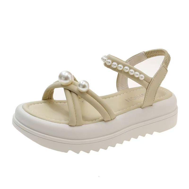 Special Offer New Thick Soled Pearl Daily sandal Cute Fairy Style Outdoor Casual Shoes For Women Fashion Ddmysaturn