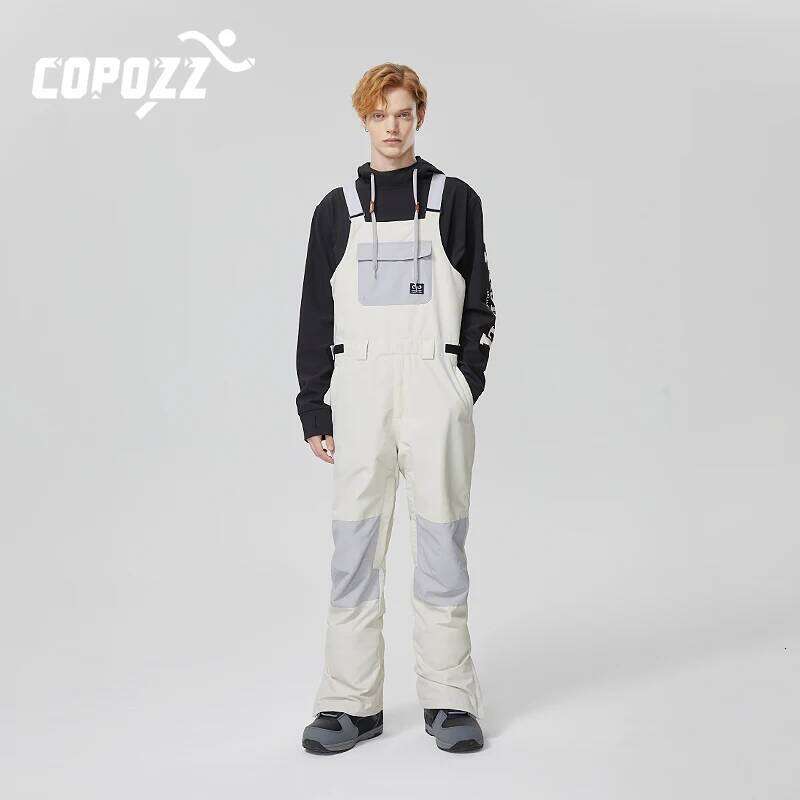 COPOZZ Men Women Ski Pants Windproof Waterproof Bib Overalls Trousers Winter Warm Outdoor Sports Snowboard Skiing Clothing