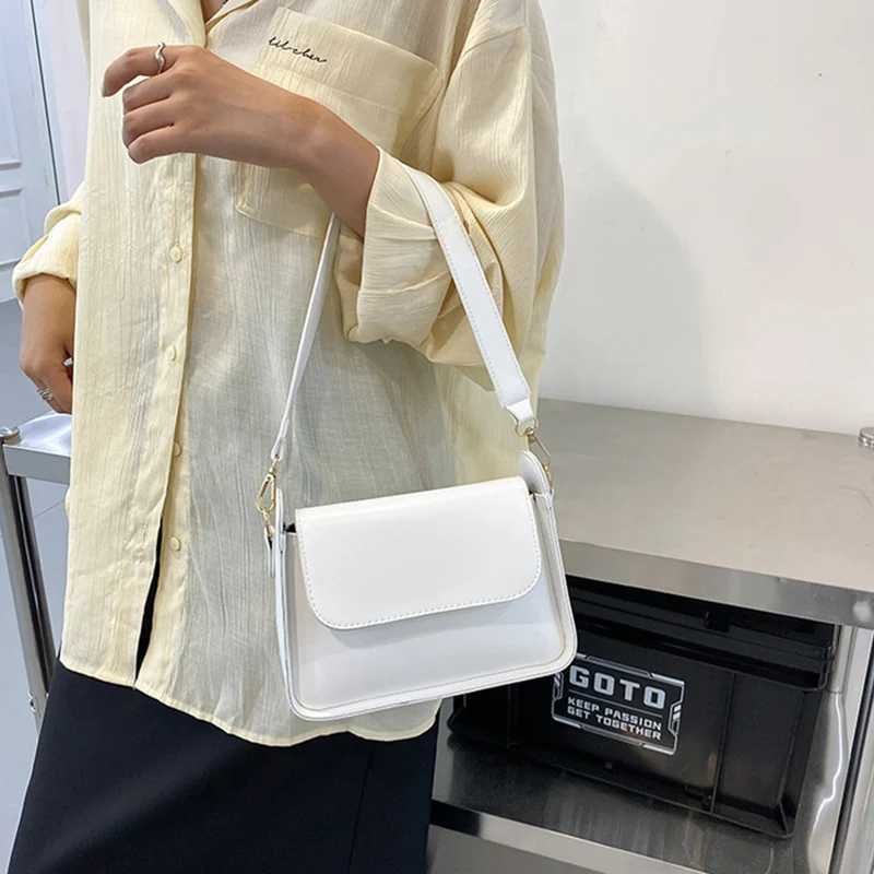Chic Simple Small Flap Shoulder Bags For Women Solid Color Pu Leather Handbag Clutch Lady Crossbody Purse Messenger BagXJ250610