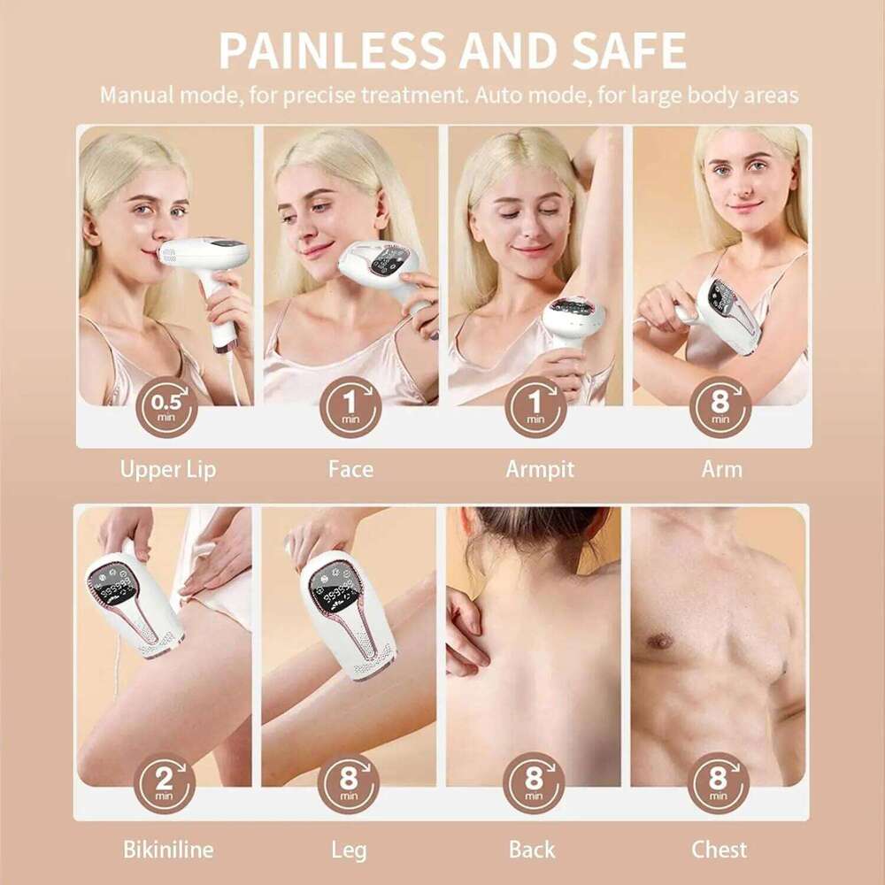 IPL Removal Device 990000 Flashes Women Painless Permanent Laser Epilator for Body Bikini and Facial Hair Home Use