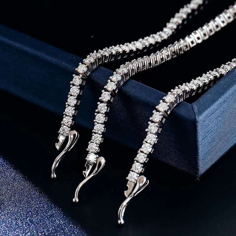 OACOCA 2/3/4/5 mm 6/7/8 Inches Moissanite Clustered Tennis Bracelet 925 Sterling Silver Iced Out VVS Diamond Tennis Chain Bracelet
