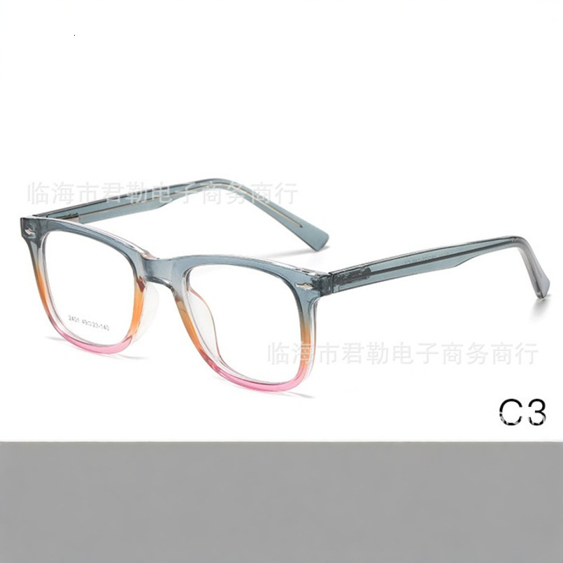Style Insert Core Imitation Acetate Frame Rivet Non-Prescription Optical Gradient Color Glasses For Women