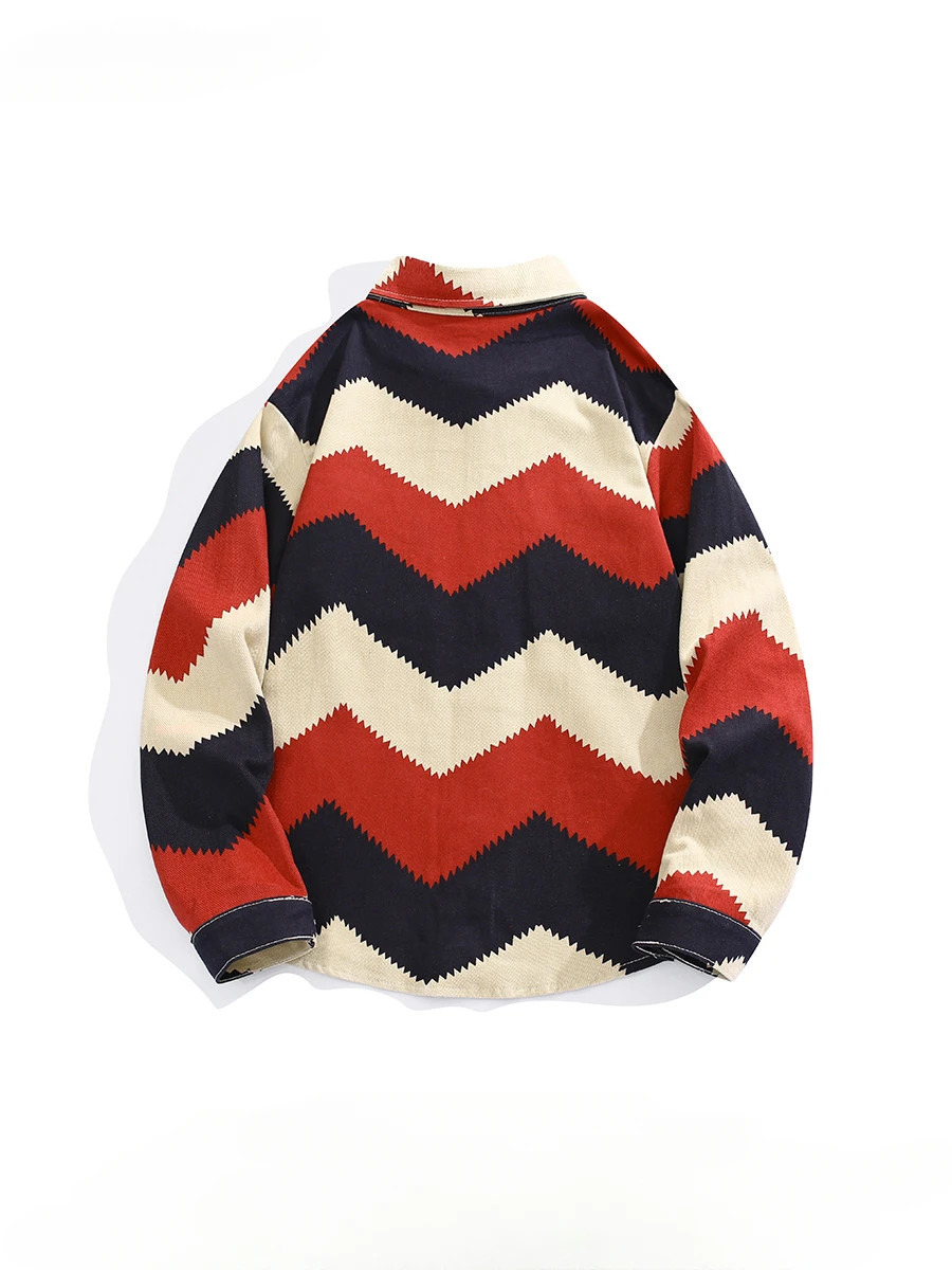 Mens Japanese Contrasting Color Rhombus Lapel Long-sleeved Denim Jackets Trendy Street Handsome Hip Hop Loose Casual Coat 250611