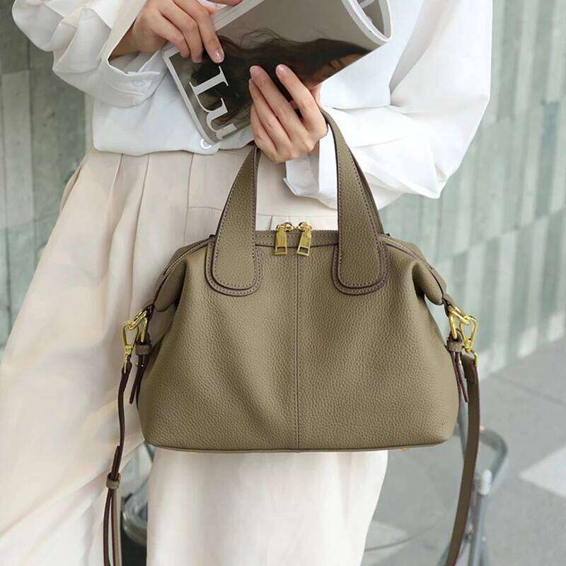 Hifashion 100% Cowhide Genuine Leather Handbags For Women 2025 Trend Designer Wide Strap Pillow Ladies Shoulder Crossbody Bags
