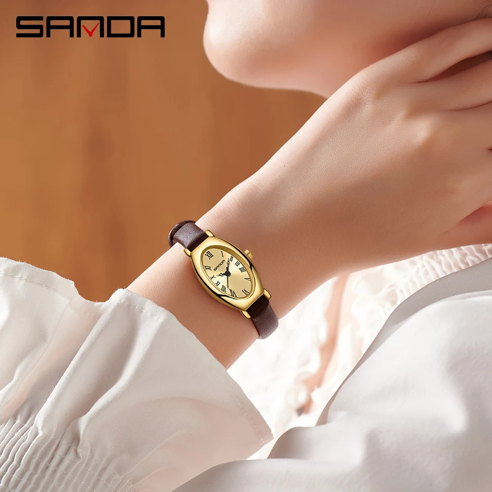 Sanda Arrival Elegant Roman Number Square Dial Waterproof Quartz Movement Business Women Analog Wrist Watch1123 250606