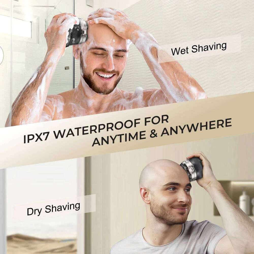 Sweker Head Bald Magnetic Electric Razor For Men Ipx7 Waterproof Rechargeable Shaver