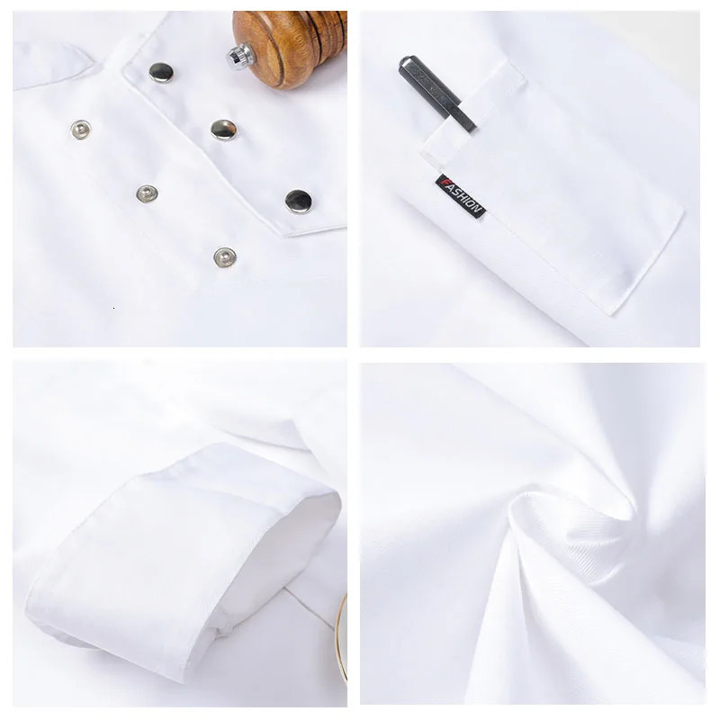 Food service Kitchen Cooking Costume Pizzaiolo Chef Uniform Restaurant Cook Jackets Bakery Cafe Waiter Waitress Working Clothes 250611