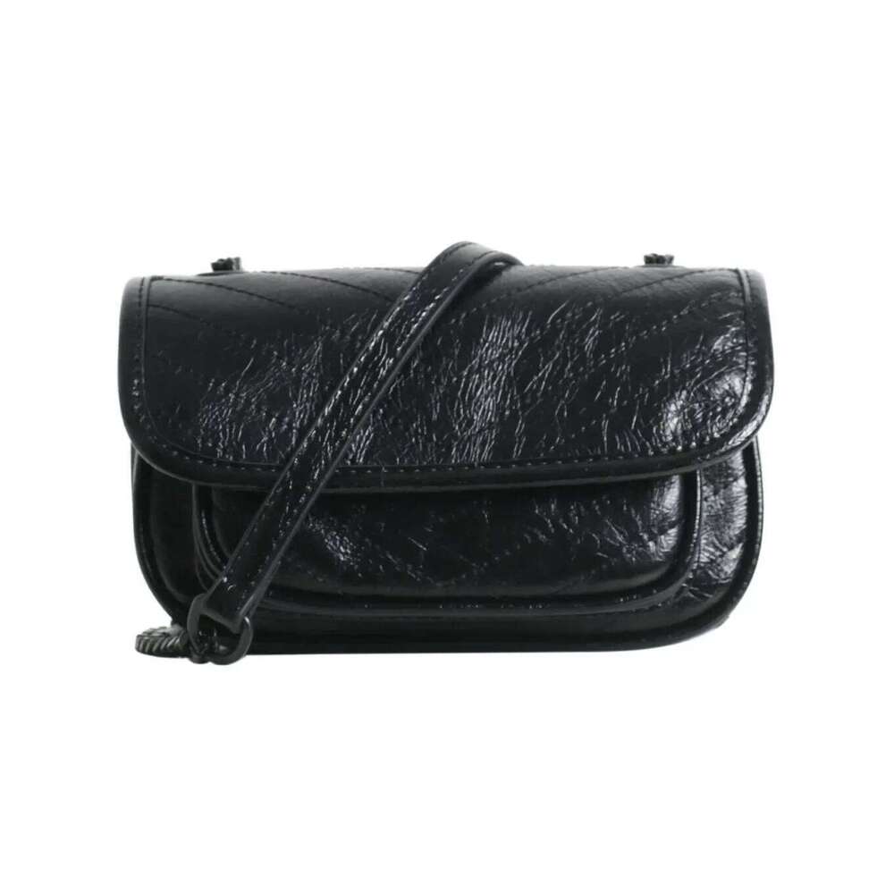 2025 New Vintage Large Capacity Chain Shoulder Crossbody Niki Courier Women's Bag Oil Head Layer Cow Leather