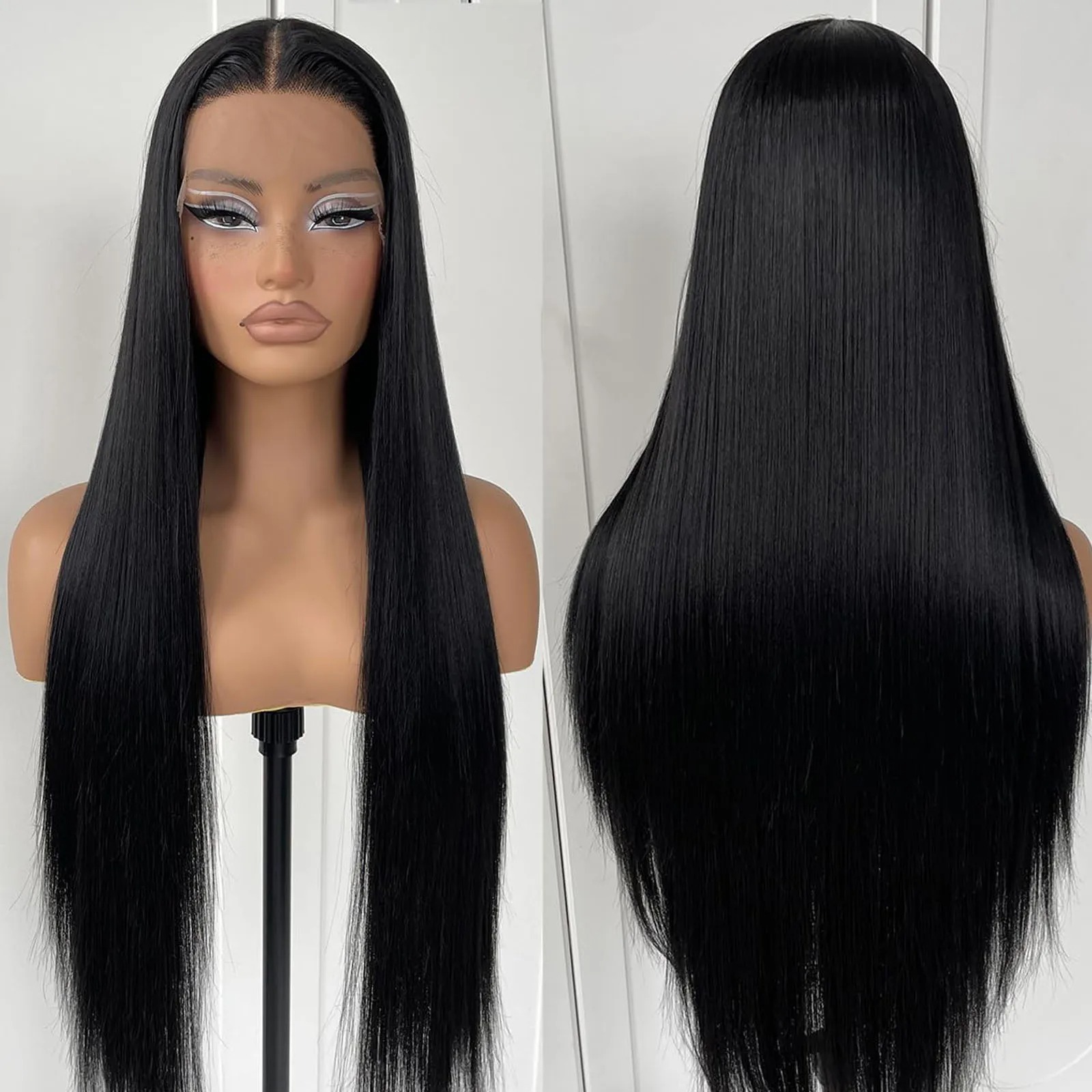 36 40 Inch 220% 13x4 HD Bone Straight Lace Front Human Hair Wigs Transparent Lace Frontal Wig Glueless Ready To Wear Synthetic For Women