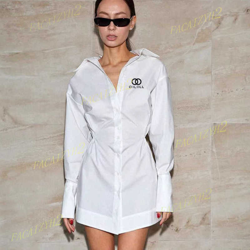 Basic & Casual Dresses designer New Turn-down Collar Elegant Shirt Dress Autumn Winter Fashion A-line Short Skirt for Women