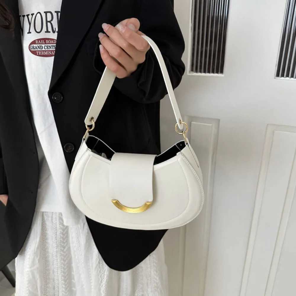 Daily Casual Commuting Bag Handbag Solid Messenger Bag Trendy Lady Shoulder Bag PU Leather Underarm Bag XJ250610