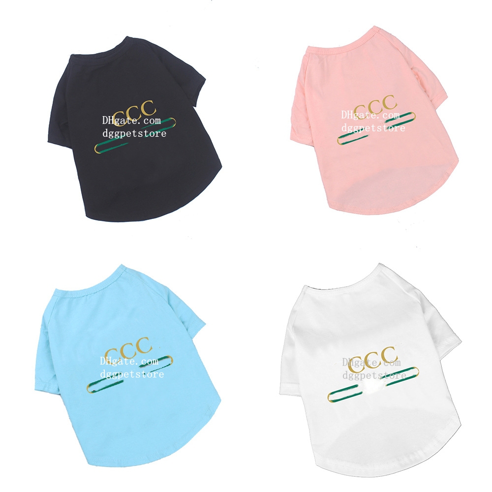 Brand Dog Apparel Designer Dog Shirts with Classic Lettering Pattern Summer Cool Puppy Clothes Breathable Soft Cotton Pet Sweatshirt for Small Dogs Cats Pink L A427